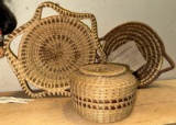 3 Vintage Tribal Baskets