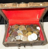 Treasure Box Filled with Unsearched Coins