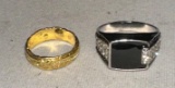men's Black Onyx ring size 12 and Women's Ring size 7