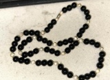 Genuine Cultured Pearls and Black ONYX Necklace