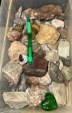 Bin of Rocks- Raw, Polished- Tigers eye etc