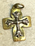 Brass & Sterling Cross Pendant