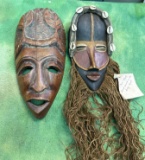 2 Hand Carved Wood Native Masks
