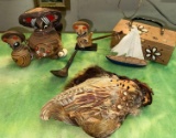 Collectible Wood Carvings and Pretty Leathers