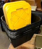 Five 12 gallon Storage Bins with Lids