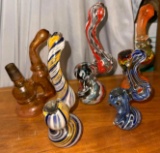 5 Blown Glass Tobacco Pipes- Cool
