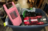 Huge Bin Full of RC Cars, Remotes and Parts