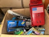 Box of Misc Items- VTG Metal Mail Box and Many are New old stock
