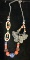 Carved Bone Gemstone Cloisonne Enamel Butterfly necklace