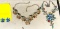 2 Vintage Style Rhinestone Necklaces and Earrings