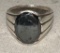 Vintage Men's Sterling silver Ring with Hematite size 13