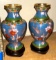 2 Chinese Cloisonne Vases with Stands 1980's