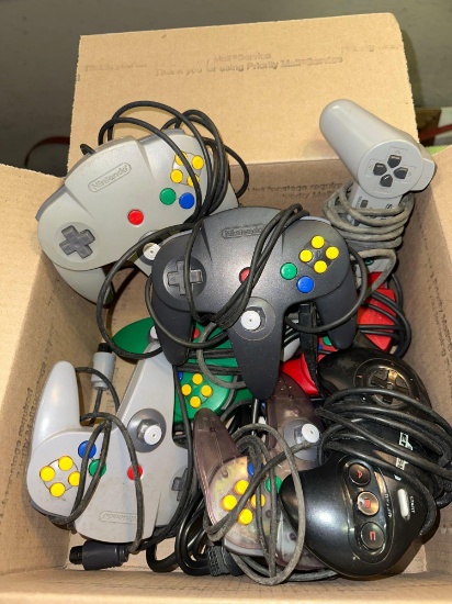 Video Game Controller Lot- Nintendo 64, Sega and Playstation-untested
