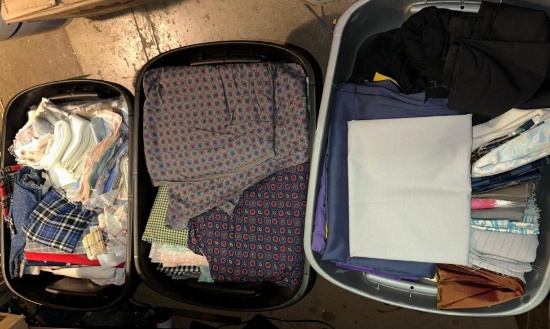 3 Bins Full of Quilting Fabric