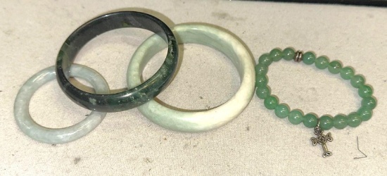 4 Jade Bracelets