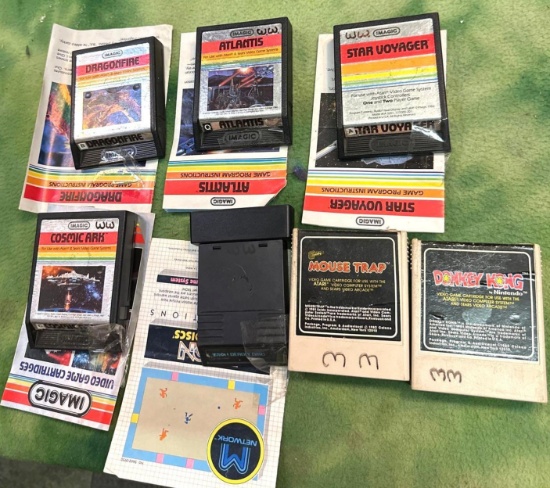 7 Atari Video Games from 1980's most with Original Books
