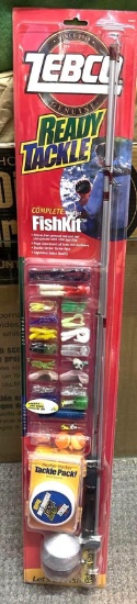 NIB Zebco Fishing Kit- Reel, Lures and Tackle