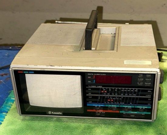 Vintage Portable CRT TV with Built in Radio
