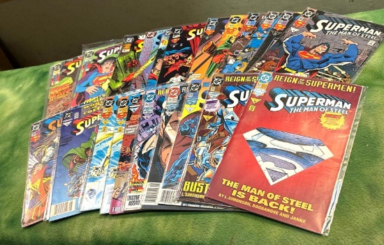 25 Vintage Superman DC Comic Books