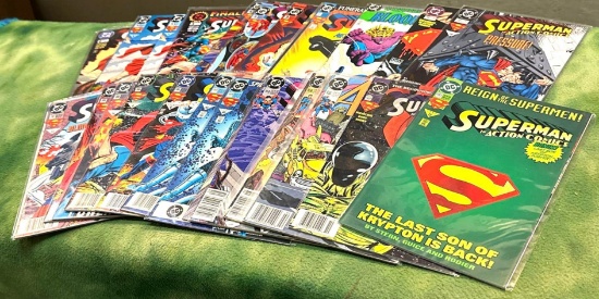25 Vintage Superman DC Comic Books