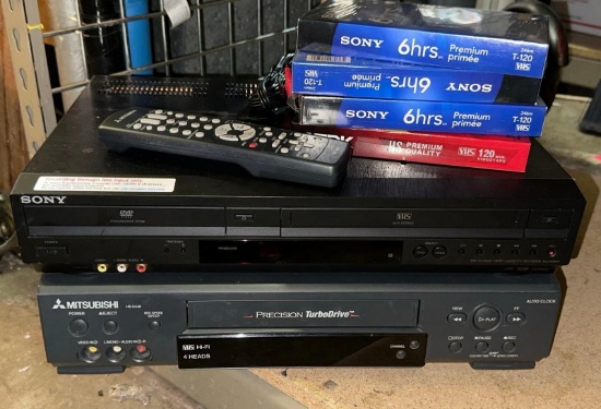 Mitsubishi HS-U448 VCR Combo w/remote & Sony SLV-D281P DVD player