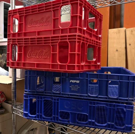 Coke and Pepsi Plastic Crates