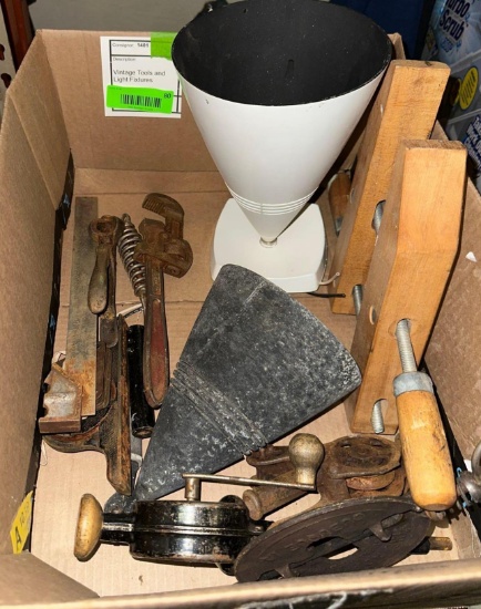 Vintage Tools and Light Fixtures