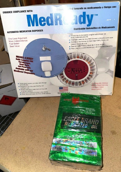 12 New Eagle Brand Medicated Oil and MedReady Automated Medication Dispenser