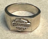 Sterling Silver Harley Davidson Motorcycle ring size 12.5