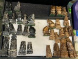 32 Carved Stone Chess Pieces