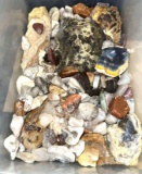 Bin of Collectable Rocks- Agate Raw and Polished