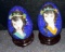 2 Cloisonne Enamel Eggs on Stands