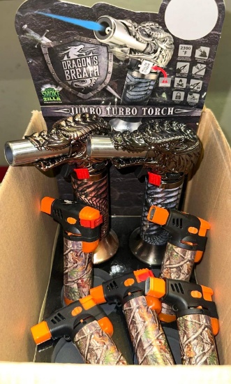 2 New Dragons Breath Jumbo Torches and 5 New Camo Torches