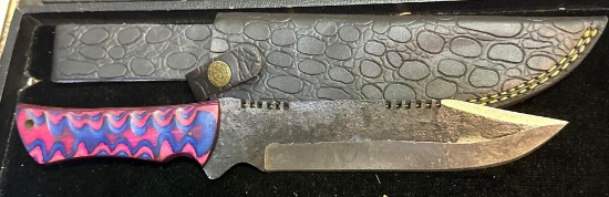 Fixed Blade Knife and Sheath 7" Blade