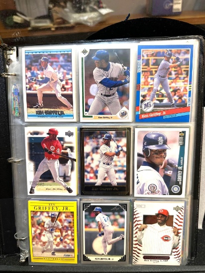 12 pages of Sports Cards- Griffey, Bo, Ripken, Henderson, Maddux and McGriff