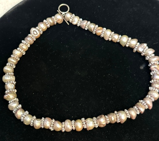 18" Genuine Cultured Pink Pearl Necklace 11-12mm
