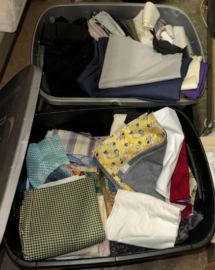 2 Bins of Quilting Fabric