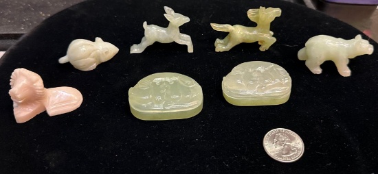7 Jade Carved Animals