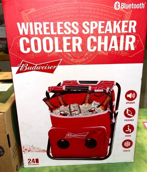 New (Open Box) Budweiser wireless Speaker Cooler Chair