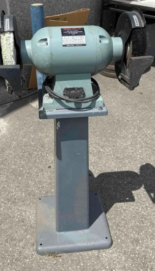 Union Tool Co. Heavy Duty Industrial Bench Grinder on Stand- Works