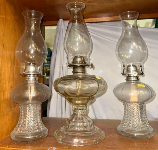3 Vintage Oil Lamps