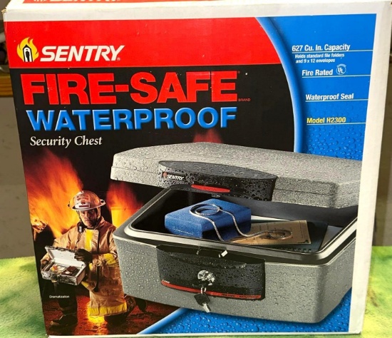 NIB Sentry Fire-Safe Waterproof Security Chest 627cu In. Capacity
