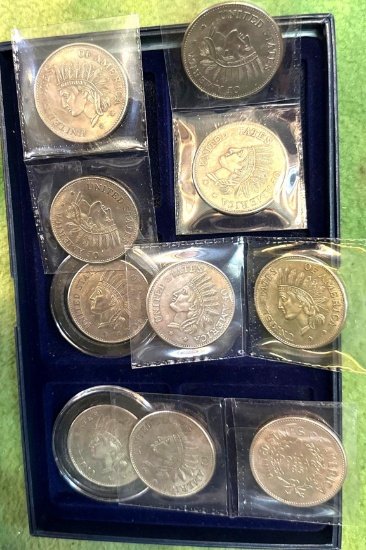 Ten 1851 Dollar coins- Replica Indian American Coin