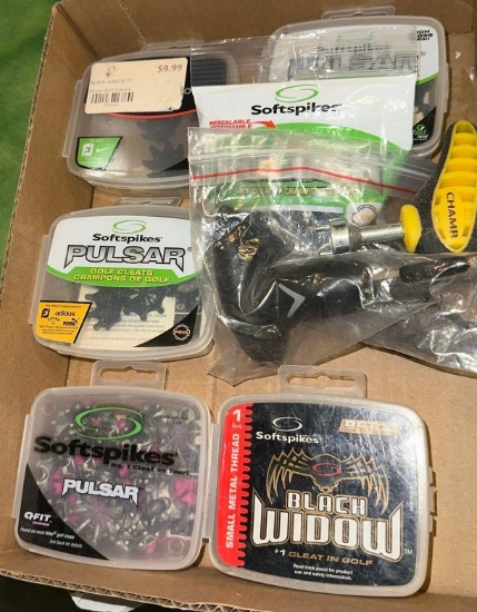 Lot of Golf Shoe Cleats and Tools