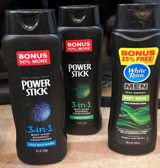 3 New Men's Body Wash/Shampoo