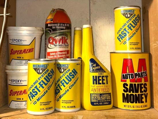 Automotive Lot- Cooling System Flush, A/C Flush-Fuel Dryer, Super mend Epoxy- 1 qt Dextron II
