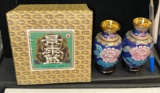 Pair of 1980's Chinese Cloisonne Vases with stands