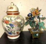 Jade Tree and Japanese Lidded Jar