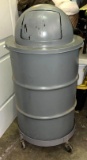 Metal Shop Trash Can on Wheels