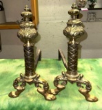 Vintage Brass Fire Dogs
